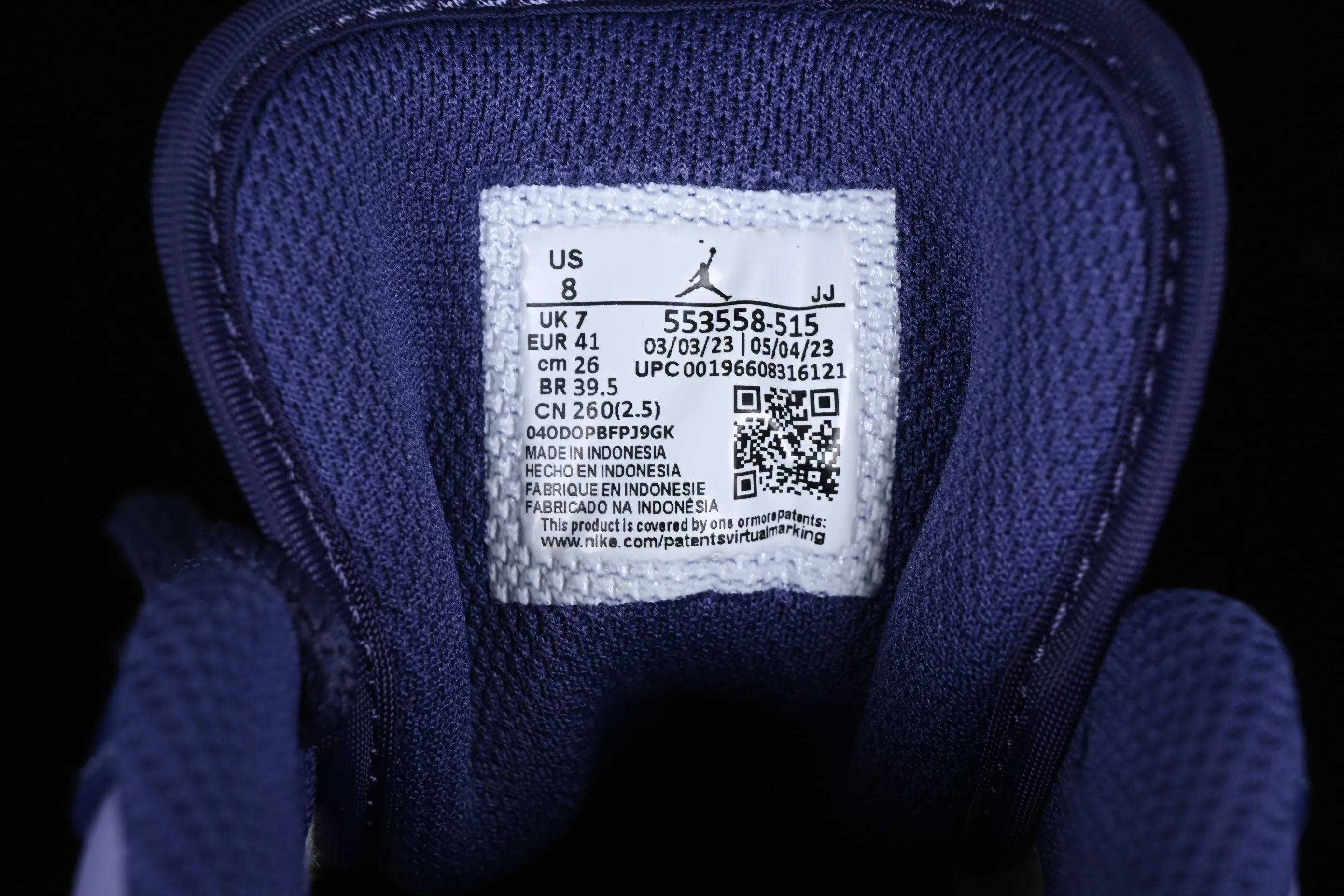 All categories Air Jordan Jordan series basketball shoes Air Jordan 1 Low G version pure original Air Jordan 1 Low AJ1 Joe 1 white and purple low-top cultural casual sneakers 553558-515